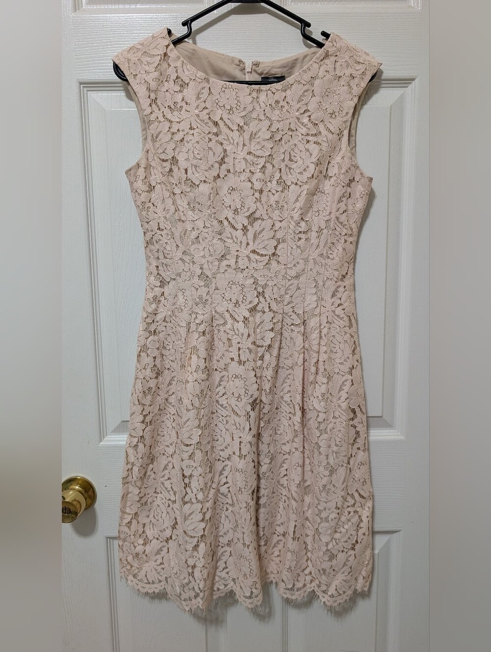 Vince Camuto Blush Floral Lace Midi Dress With Pockets Size 4